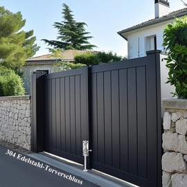 Sliding Bolt Gate Latch Solid Lock Bolt Heavy Duty 304 Stainless Steel Latch Lock Security Latch Door Bolt Reinforced Gate Accessories with Dust Box for Barn Fence Shed Cellar