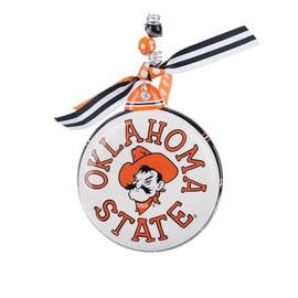 Glory Haus Oklahoma State Puff Ornament - Pokes Pride on Display, Pistol Pete Christmas Decor, Individually Hand-Painted OSU Design, Collectible Cowboy Home Decor, Essential for OSU Enthusiasts