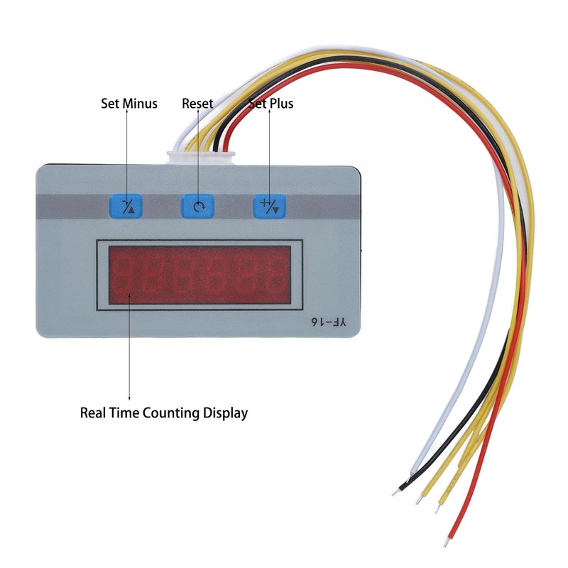 Natudeco Digital Counter 1‑999999 Auto Detection Tally Digital Display Counter