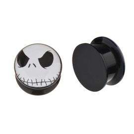 IPINK-Evil Jack Skellington - The Nightmare Before Christmas Ear Plugs - Acrylic Screw-On - New - 6 Sizes - New *Pair* (Pair of 1/2" (12mm))