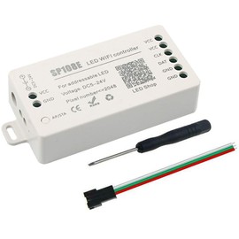 RGBZONE WS2812B WS2811 WS2801 LED SP108E WiFi Controller DC5~24V for SK6812 SK6812-RGBW WS2812 WS2813 LED Strip Light ,iOS/Android App Group Control