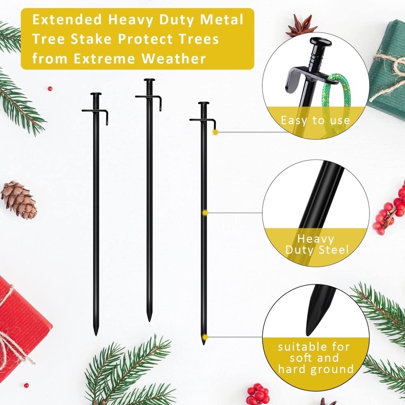 FCENDS Tree Stake Kit, Heavy Duty Anchor Support for Young