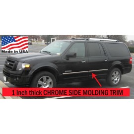 MyFrameAccessory Flexible Chrome Side Door Molding Rocker Panel Trim Kit For Expedition 2007-2023