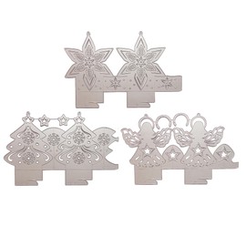 JAWSEU 3pcs Snowflakes Lantern Cutting Stencil Christmas Angel Cutting Lampshade Cutting Dies Christmas Tree Embossing Stencils for Scrapbooking DIY Cards Christmas Decoration for Crafts
