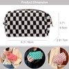 PAZIMIIK Checkered Makeup Bag for Purse Portable Zipper Make Up
