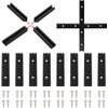 Iverntech 16 Pieces Black T Rail Intersection Set with Wood