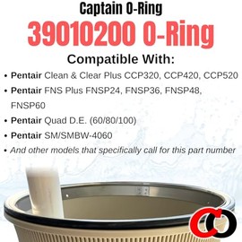 Captain O-Ring – Repuesto 39010200 O-497 para Pentair CCP 320/420/520 Clean & Clear Plus FNS 24/36/48/90 FNS Plus Pool DE Filter