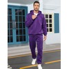 LUYIJIESHENG sweat suit for Men's Purple hoodies Quarter Zip 2