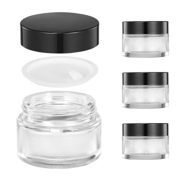 ZIYIZE 1oz Glass Jars with Lids, 4 Pack Clear Small