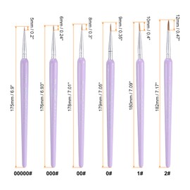 HARFINGTON 11pcs Detail Paint Brushes 00000#-7# Nylon Hair Miniature Painting Brush for Watercolor Oil Acrylic Painting, Purple
