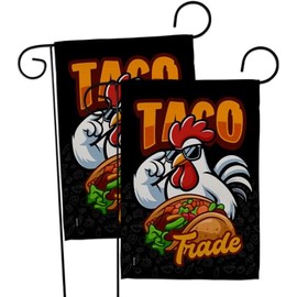TACO Trump Flag 2 Pcs Pack Wall Hanging Decor Home Porch Trade Trump Always Chicken Out Poster Garden Decoration Room Tapestry Banner Door Sign Fathers Day Funny Gift Made in USA