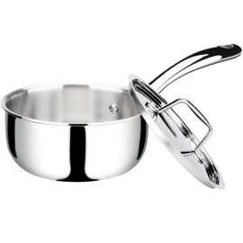 Duxtop Whole-Clad Tri-Ply Stainless Steel Saucepan with Lid, 1.6 Quart, Kitchen Induction Cookware