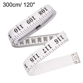 sourcing map Cloth Tape Measure for Body 300cm 120 Inch Metric Inch Measuring Tape Soft Dual Sided for Tailor Sewing White