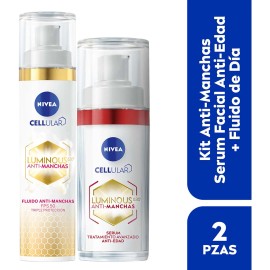 Kit Nivea Luminous 630 Anti-edad Serum + Fluido Día Fps 50+