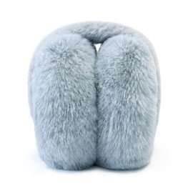 SEYUFN Warm Ear Warmers Women's Foldable Fluffy Plush Earmuffs Winter Outdoor Comfortable Ear Warmers Teenage Girls Stylish Ear Covers, A-Grey