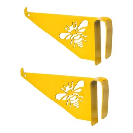 ANCLLO 2pcs Beehive Inspection Bracket Stainless Steel Beehive Frame Perch Beehive Inspection Bracket Beehive Frame Bracket For Beekeeping Frame Support Bracket (Yellow)