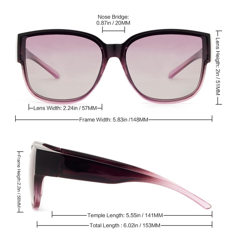 Face Shadow Polarised Over Sunglasses for Women Over Normal Glasses,