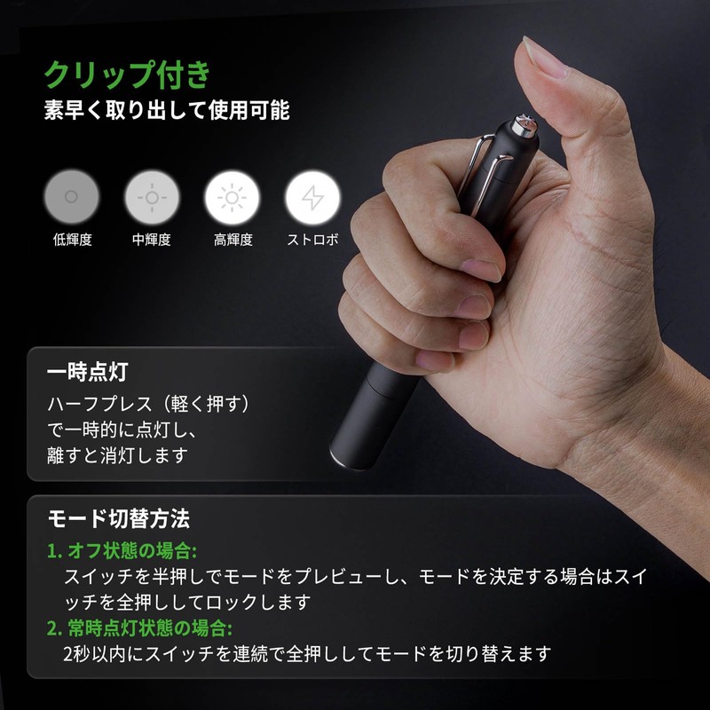 Penlight, LED Flashlight, 250 Lumens (K30)