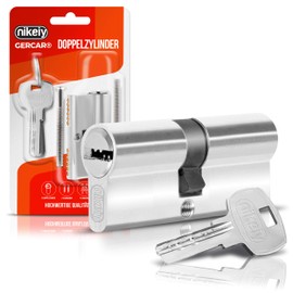 GERCAR Locking Cylinder, 30/30 mm, Profile Cylinder Lock, Double Cylinder Door Lock, Includes 5 Keys, Single, Length: 60 mm, A:30 mm, B:30 mm, Set of 1