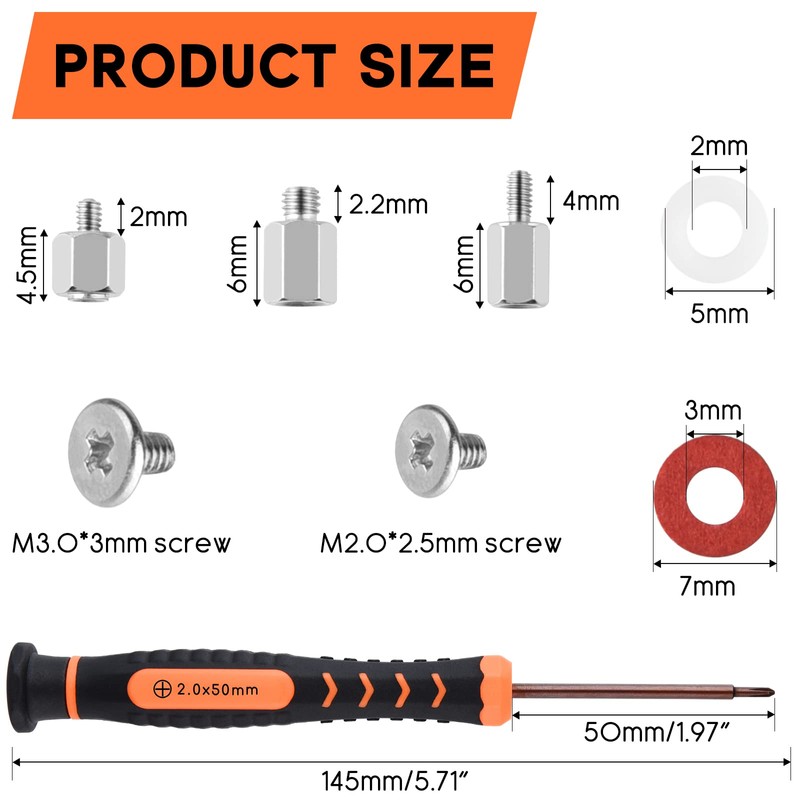ASTARON M.2 SSD Screws Kit, Nvme M2 Screws Suitable for
