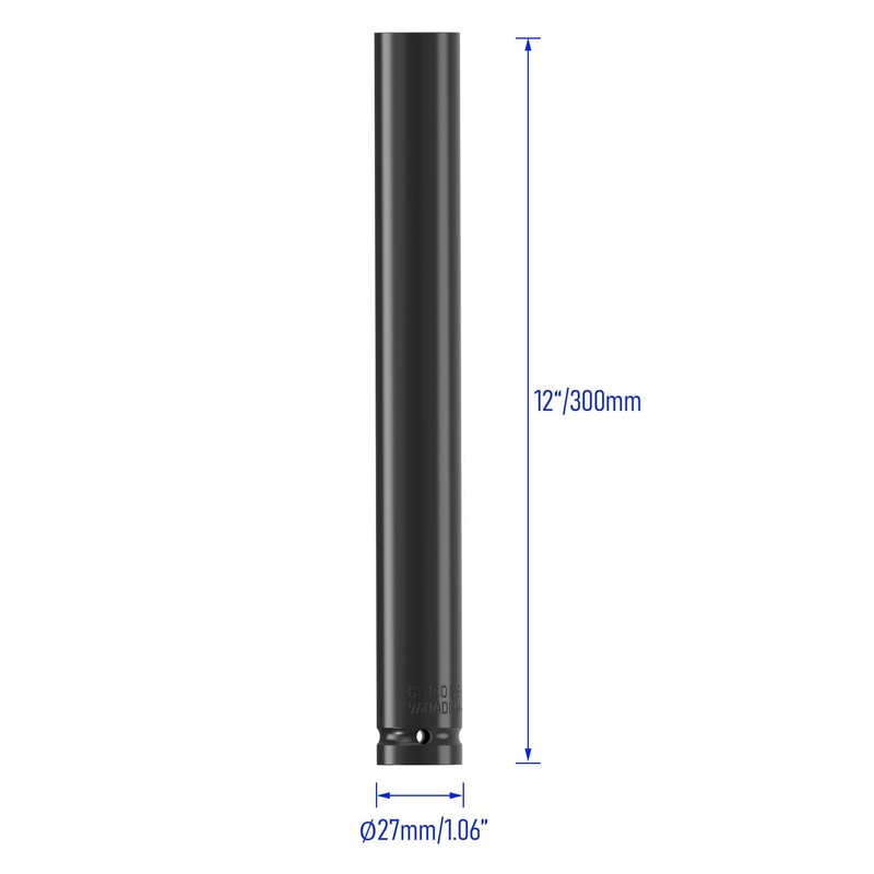 FOCMKEAS 1/2 Inch Drive by 22mm Deep Impact Socket, Heat-Treated