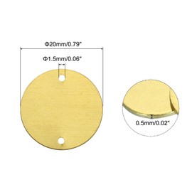 MECCANIXITY 20pcs Brass Round Stamping Blank DIY Label Tags 20mm/0.79inch for Craft, Pendant Decoration, 1.5mm/0.06inch Double Hole, Yellow