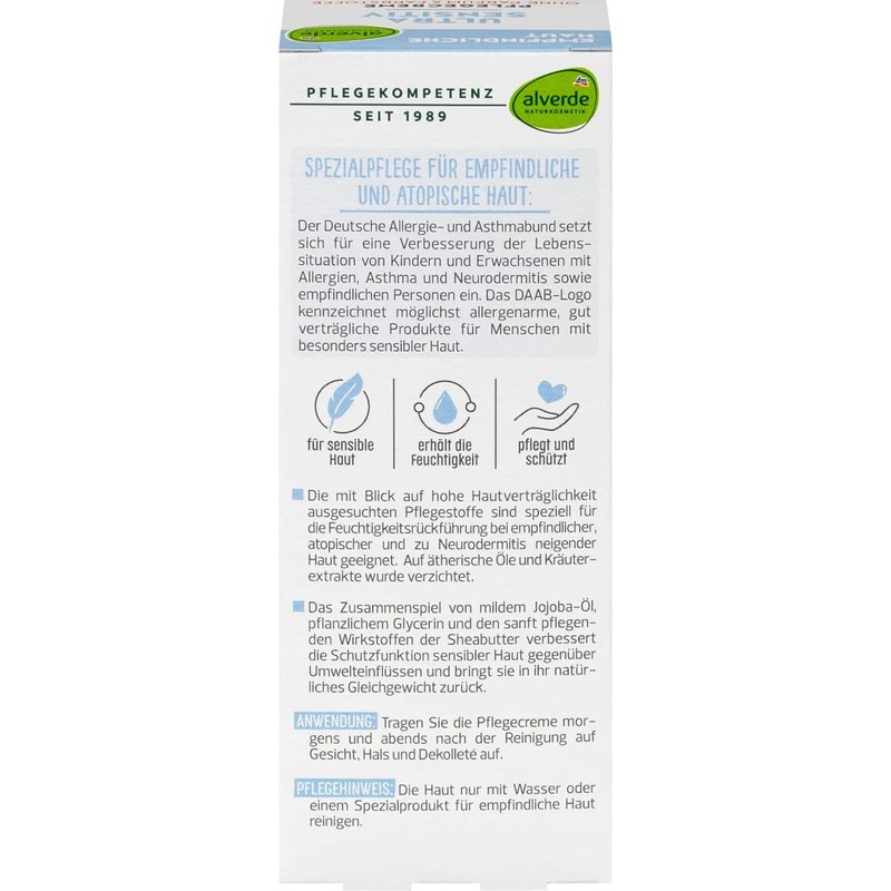 Alverde Naturkosmetik Ultra Sensitive Jojoba Care Cream for Very Sensitive