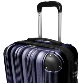 World Traveler Kemyer Quest Hardside Lightweight Expandable Spinner Suitcase Luggage, Navy, 20-inch