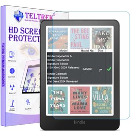 TELTREK 2 Pack Screen Guard Designed For Apple Kindle PaperWhite 7" 2024 / Paperwhite Kids 7" 2024 / Paperwhite Signature 7" 2024 & ColorSoft Signature 2024 Nano Fiber Tempered Glass Screen Protector