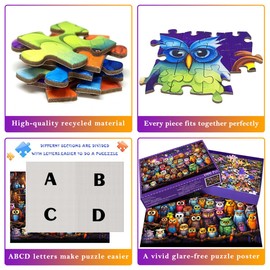 HUADADA Jigsaw Puzzles for Adults 1000, Puzzles for Adults, Challenging Puzzles, Puzzle Game for The Whole for Women, Gifts for Men, Theme:Owl Family