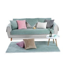 PETCUTE Sectional sofa cover sectional couch slipcovers l shaped sofa protector corner sofa cover90X160cmGreen