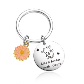 OWHOMS Goat Gifts For Goat Lovers Jewelry Goat Dad Jewelry Goat Farm Keychain For Goat Farmer Jewelry Pygmy Goat Inspired Keychain Goat Whisperer Gifts Goat Mom Jewelry Goat Animal Keychain