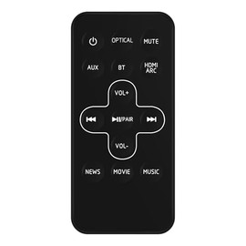 Replacement Soundbar Remote fit for TCL Alto 5 Alto 5+ Alto 5 Plus TS5000 TS5000-NA TS5010 TS5010-NA TS5010NA TS5000NA 2.1ch Home Theater Sound Bar