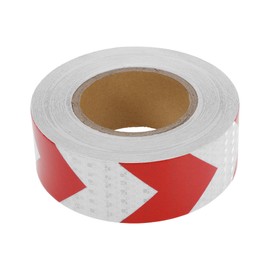 HEROFFIX 1 Pcs Safety Warning Reflective Tape Increased Visibility Reflective Strips 98.43ftx1.97" Red,White PVC