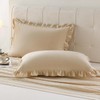 MOVE OVER Beige Ruffle Pillow Cases King Size Velvet Pillow