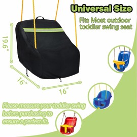 WBLCDH Outdoor Toddler Swing Seat Cover for Little Tikes / Stpe2 Baby Swing, Waterproof 420D Outdoor Baby Swing Cover, Toddler Swing Cover for Most Baby Swings (Black)