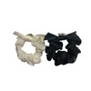 Crystal Satin Hair Scrunchies Black & White Set for Women,
