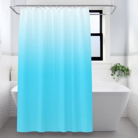 Lollanda Shower Curtain Gradient Blue Teal Shower Curtains with Strong Hooks, Thick Duty Bath Curtains Bathroom Accessories, 180x180cm (Blue)