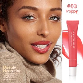 HHLTOH 1Pcs Tinted Lip Balm Serum Makeup, Squeeze Hydrating Tint Lips Balms Serum Cosmetic, Women Care Glossy Nourishing Plumping Lip Stain Gloss Lipstick, Suitable for dry lips, Long-Lasting Color 03