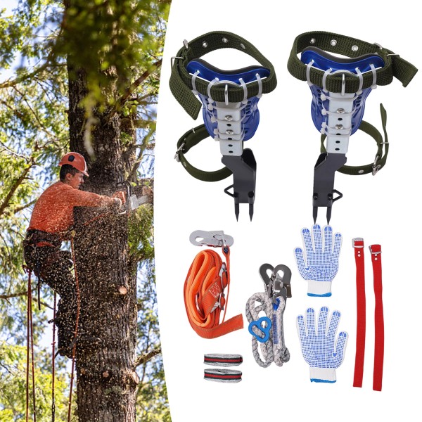 Unbranded Portable Tree Climbing Spike Set Adjustable Pole Climbing Gear