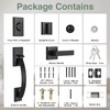 Floresita Front Door Lock Set, Black Front Door Handle and
