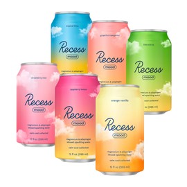 Recess Recess Mood Magnesium Supplement Drink Calming Beverage, 12 Ounce, Pack of 12 (Variety Pack, 12 Pack) *Greatest Hits Sampler*