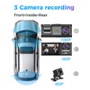 Shkalacar Dash Cam Front and Rear with 3 Cameras 170°+120°+110°