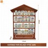 Vintage Wooden Spice Rack Village Style Display Shelf for 24