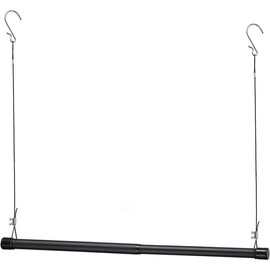 Hanging Closet Rod,15-40 Inch Adjustable Closet Hanging Organizer,35 Inch Height Space-Saving Clothes Hanging Bar,Black Closet Rod Extender (2P)… - Color: 1P, Size: 15-50 inch