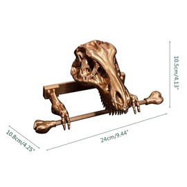 Ozgkee Toilet Roll Holder Dinosaur Paper Towel Rack Skeleton Toilet Paper Rack Wall Mounted Aluminum Alloy Tissue Paper Dispenser for Bathroom and Kitchen Accessorie (A)