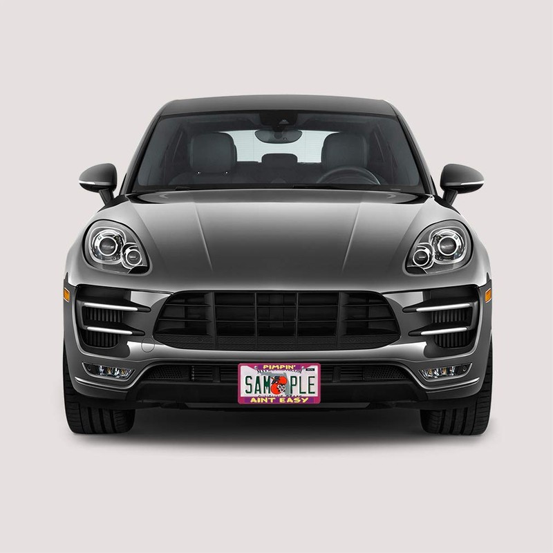 Sign Destination Metal License Plate Frame Pimpin' Ain't Easy A