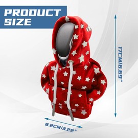 WINUERK Car Gear Shift Cover, Fashionable Sweater Hoodie Auto Gear Shift Knob Protector, Automotive Interior Mini Funny Car Gear Shift Knob Hoodie Cover Universal Upgrade Star Glow in The Dark