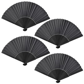 faburo 4 x Folding Bamboo Fan Classic Small Folding Fan for Wedding Party Gift Decoration