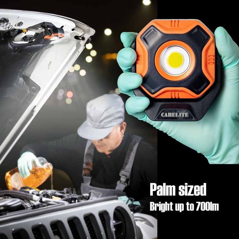 CARELITE 作業灯 LED作業灯 投光器 充電可能 台座付き 360°回転 照明 範囲広い 頑丈